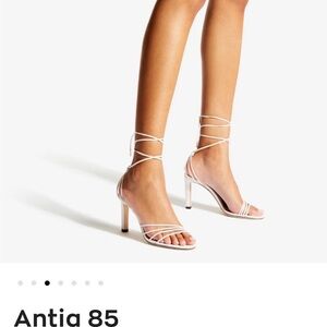 Jimmy Choo White Lace-Up Ankle-Strap Stiletto Sandals